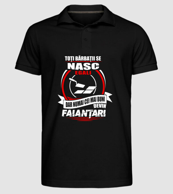 Toți bărbații se nasc egali faianțari model negru pe tricou