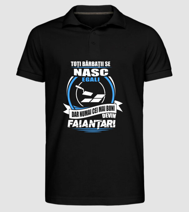 Toți bărbații se nasc egali faianțari model negru pe tricou