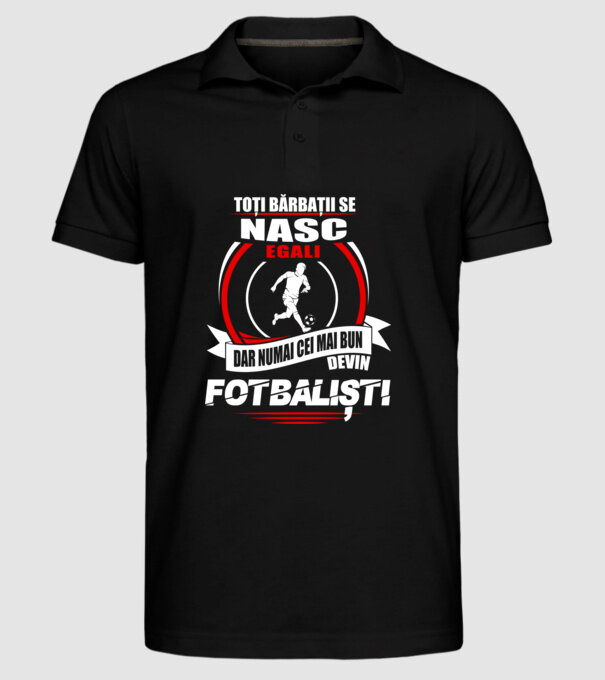 Toți bărbații se nasc egali fotbaliști model negru pe tricou