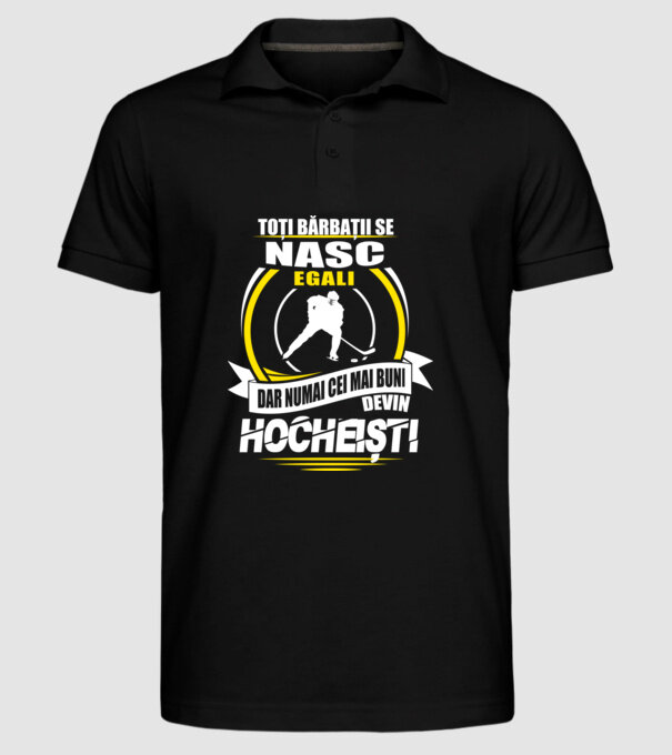 Toți bărbații se nasc egali hocheiștii model negru pe tricou