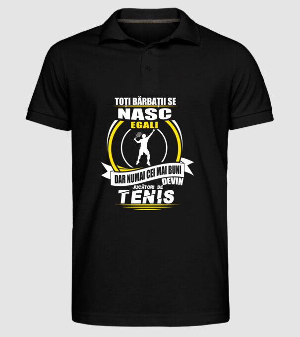 Toți bărbații se nasc egali jucătorii de tenis model negru pe tricou