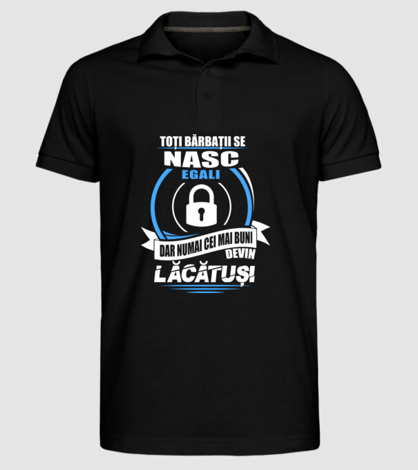 Toți bărbații se nasc egali lăcătuși model negru pe tricou