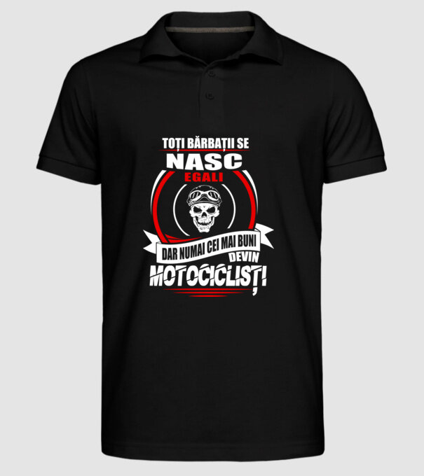 Toți bărbații se nasc egali motocicliști model negru pe tricou