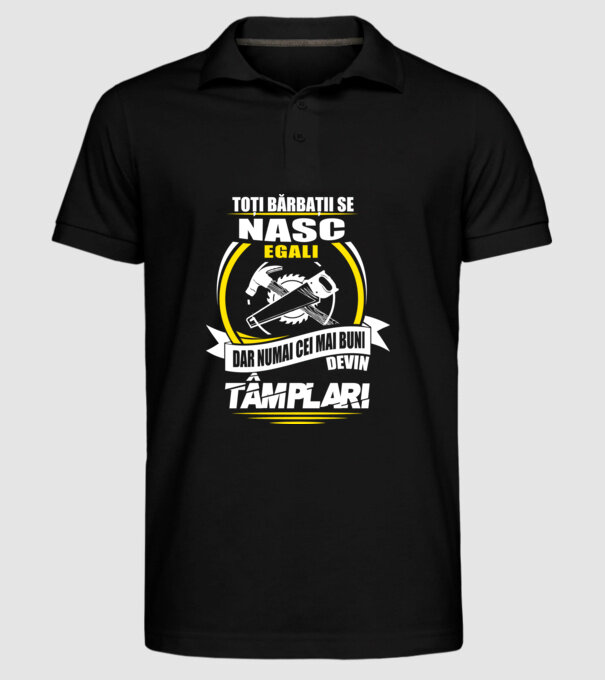 Toți bărbații se nasc egali tâmplari model negru pe tricou