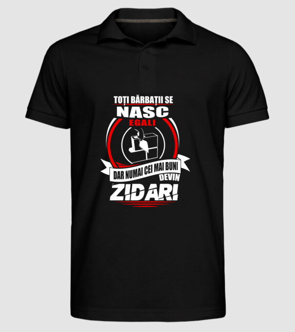 Toți bărbații se nasc egali zidari model negru pe tricou