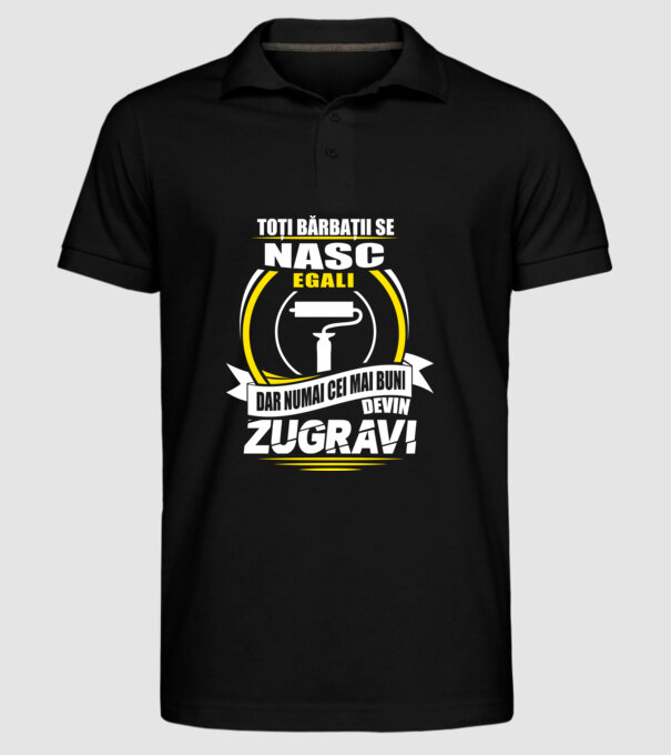 Toți bărbații se nasc egali zugravi model negru pe tricou