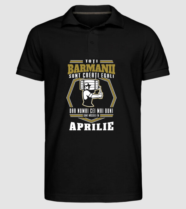 Toți barmanii creați egali aprilie model negru pe tricou