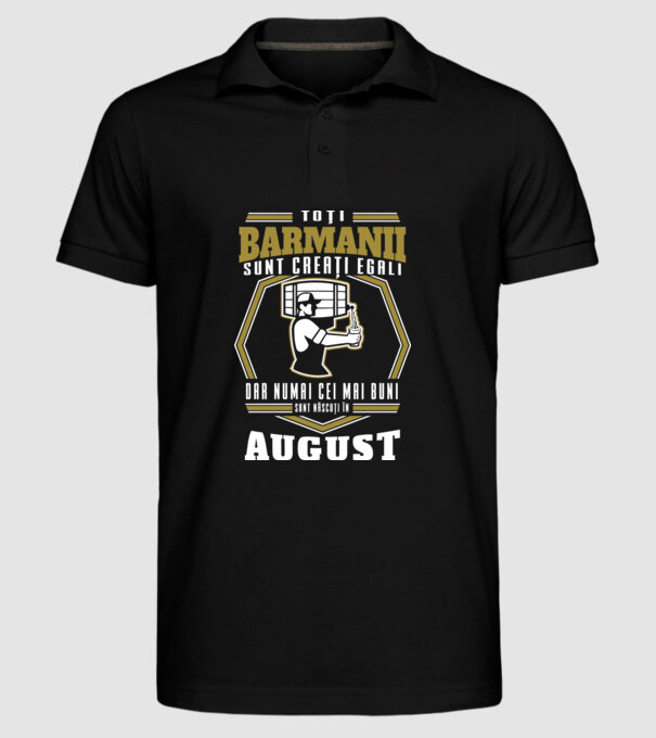 Toți barmanii creați egali August model negru pe tricou