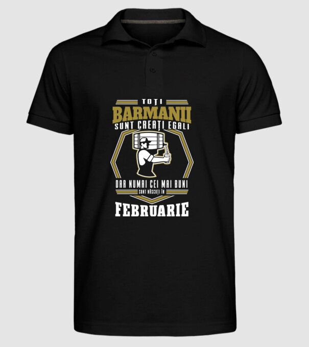 Toți barmanii creați egali februarie model negru pe tricou
