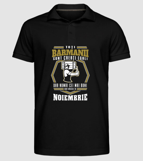 Toți barmanii creați egali noiembrie model negru pe tricou