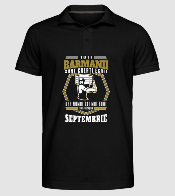Toți barmanii creați egali Septembrie model negru pe tricou