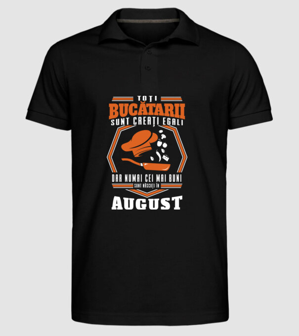 Toți bucătarii sunt creați egali August model negru pe tricou