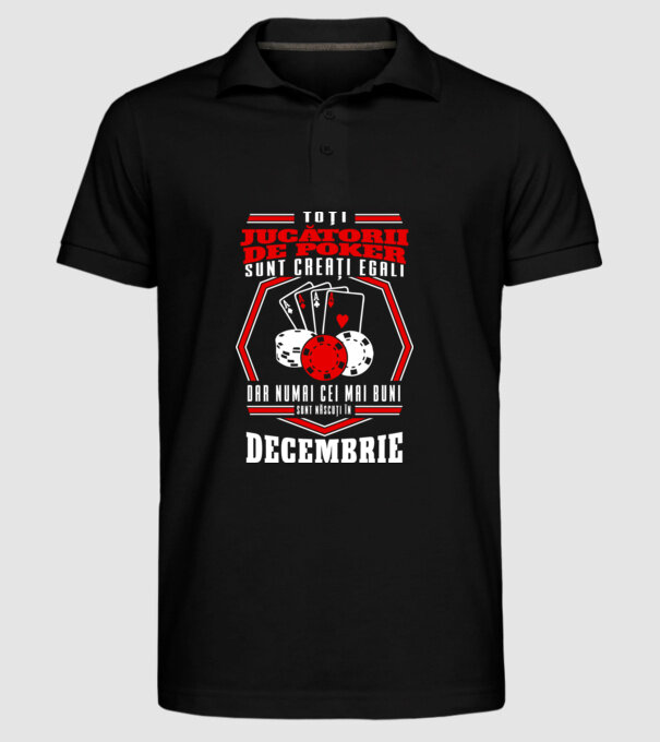 Toți jucătorii de poker sunt creați egali decembrie model negru pe tricou