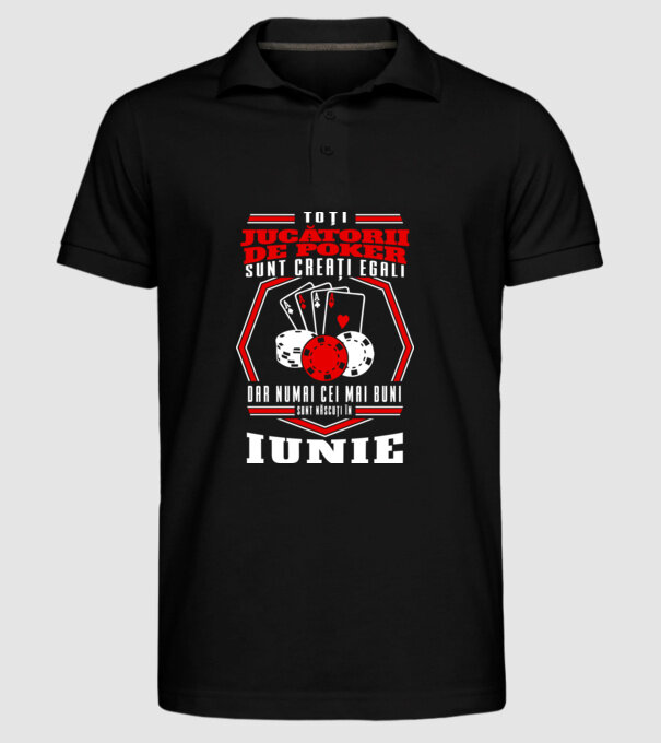 Toți jucătorii de poker sunt creați egali iunie model negru pe tricou