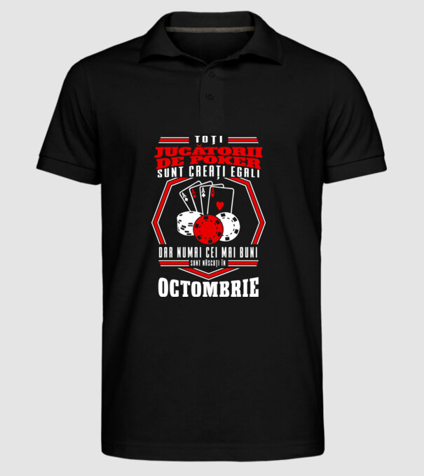 Toți jucătorii de poker sunt creați egali octombrie model negru pe tricou