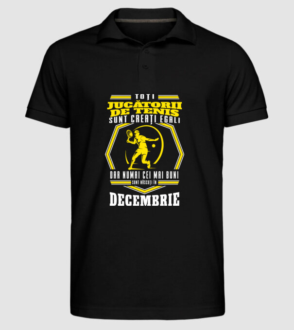 Toți jucătorii de tenis sunt creați egali decembrie model negru pe tricou