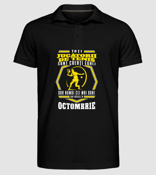 Toți jucătorii de tenis sunt creați egali octombrie model negru pe tricou