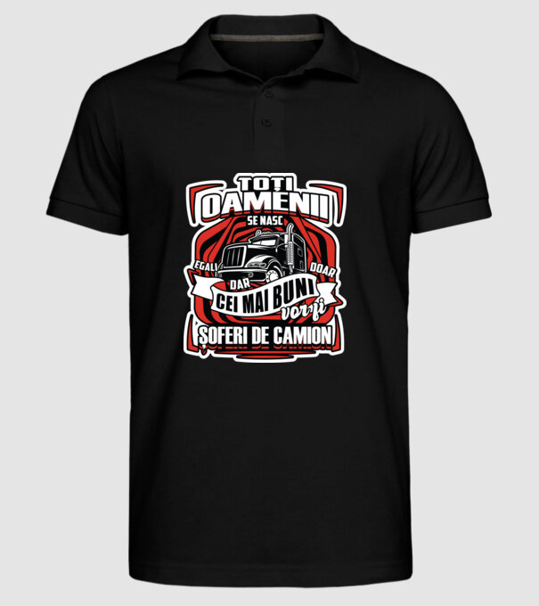 Toți oamenii șoferi de camion  model negru pe tricou