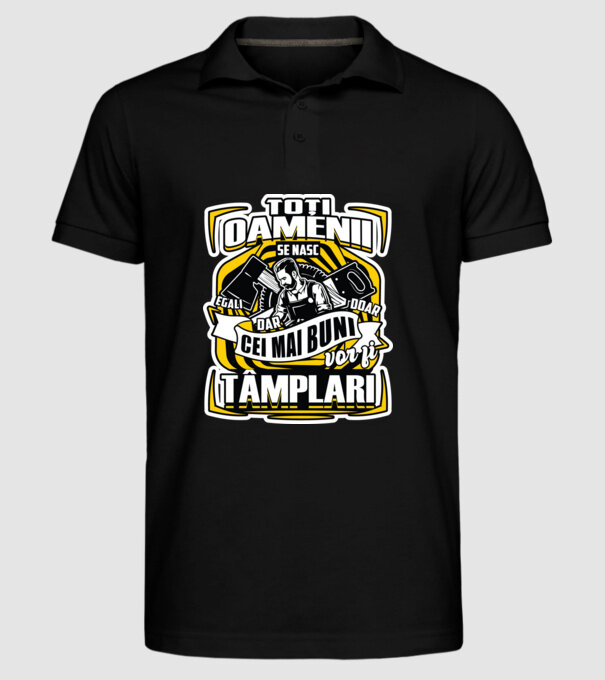 Toți oamenii tâmplari model negru pe tricou