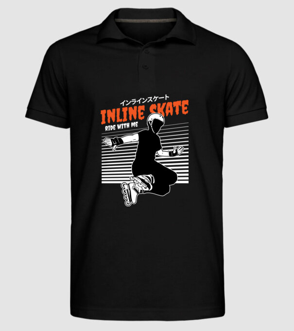 TR inlineskate model negru pe tricou