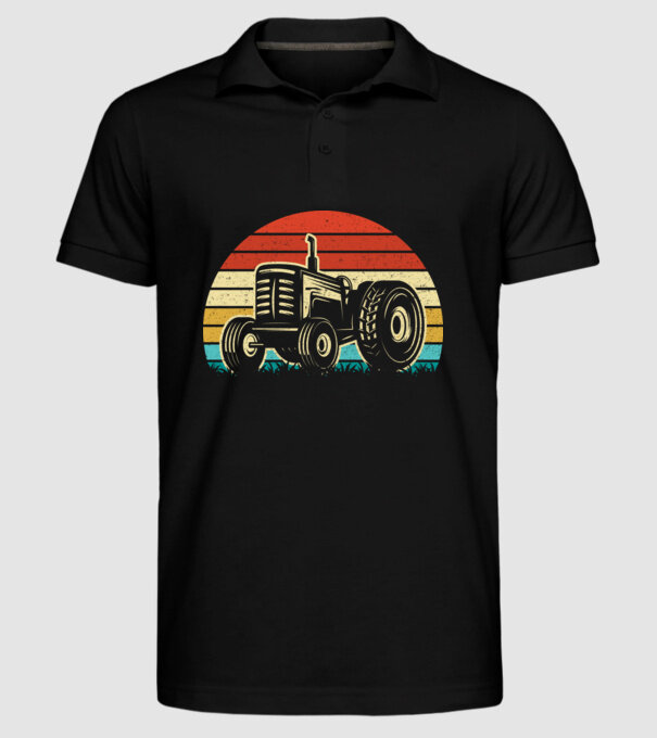 TRACTOR model negru pe tricou