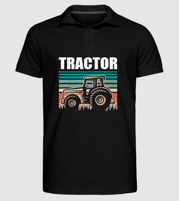 TRACTOR model negru pe tricou