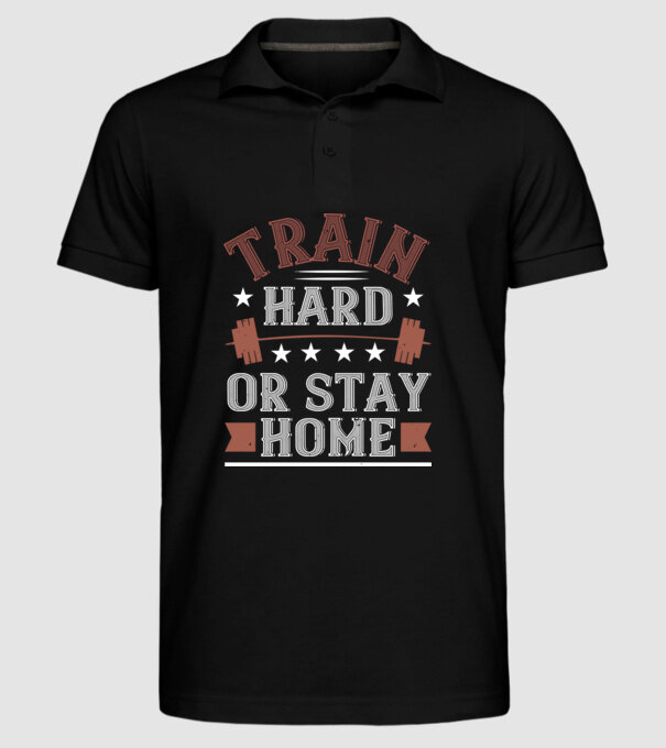 Train Hard model negru pe tricou