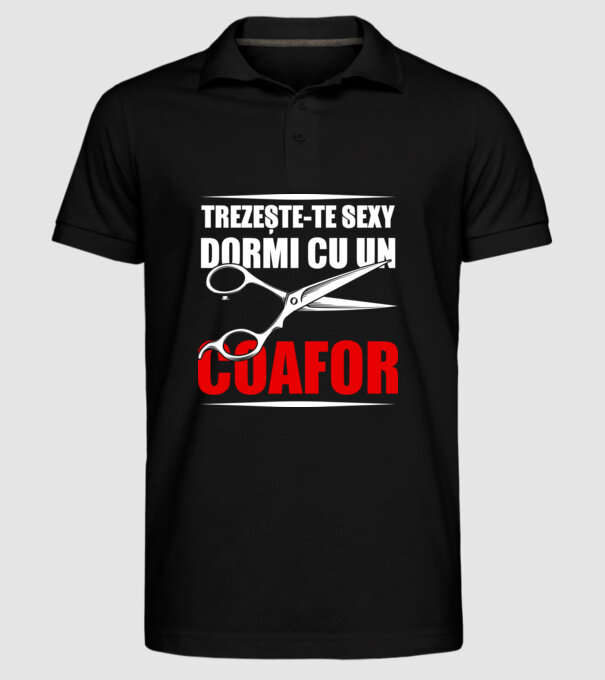 Trezește-te sexy, dormi cu un coafor model negru pe tricou