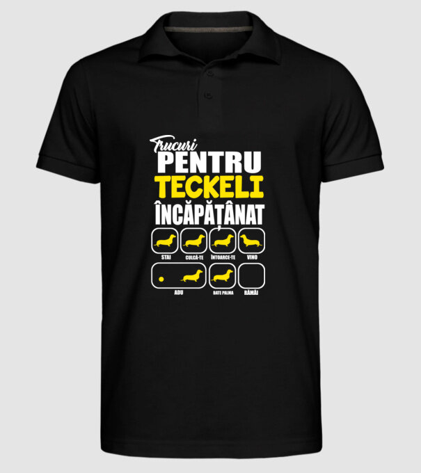 trucuri pentru Teckeli încăpățânați stai culcă-te întoarce-te vino adu bate palma rămâi model negru pe tricou