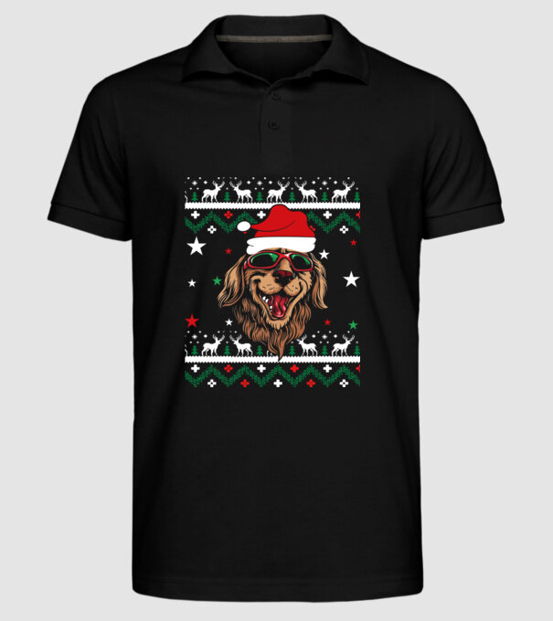 Ugly sweater dog model negru pe tricou