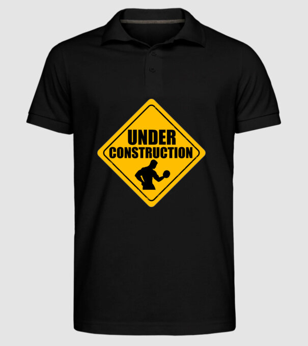 Under Construction model negru pe tricou