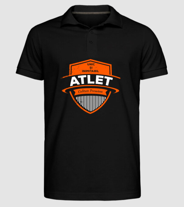 unic și inimitabil calitate premium_ATLET model negru pe tricou