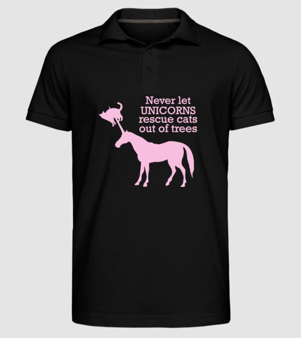 unicorn cat model negru pe tricou