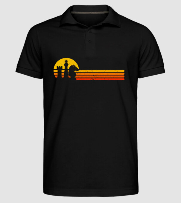 Vintage chesss sunset model negru pe tricou
