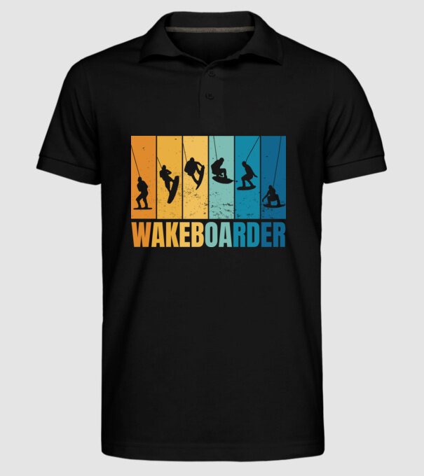 Wakeboard model negru pe tricou