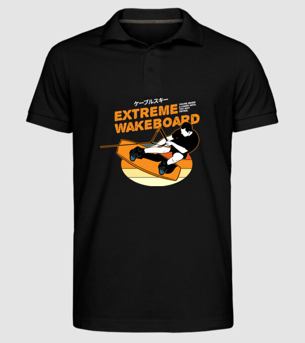 Wakeboard model negru pe tricou