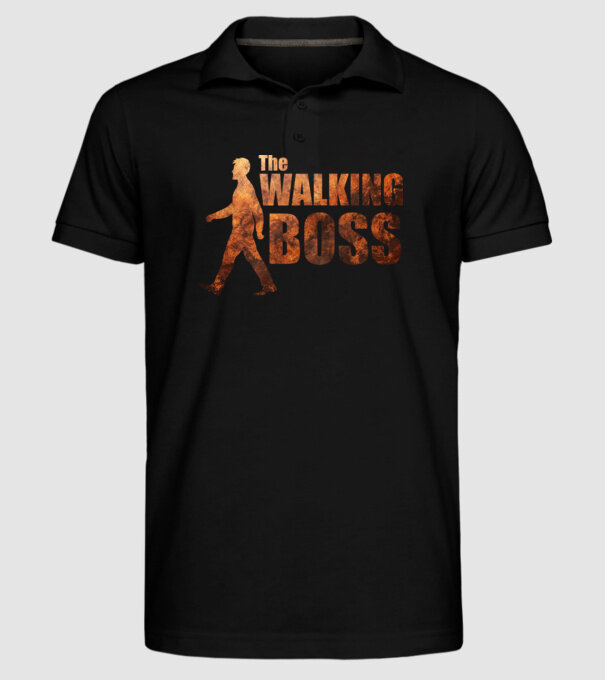 Walking boss model negru pe tricou