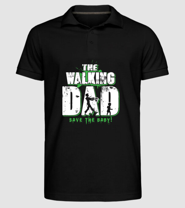 Walking dad green model negru pe tricou