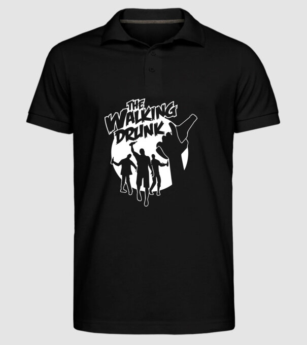 Walking Drunk model negru pe tricou