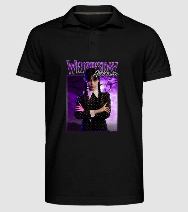 Wednesday Addams model negru pe tricou