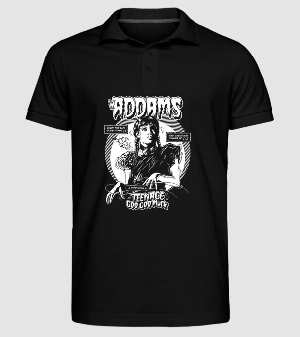WEDNESDAY ADDAMS TEENAGE GOO GOO MUCK model negru pe tricou