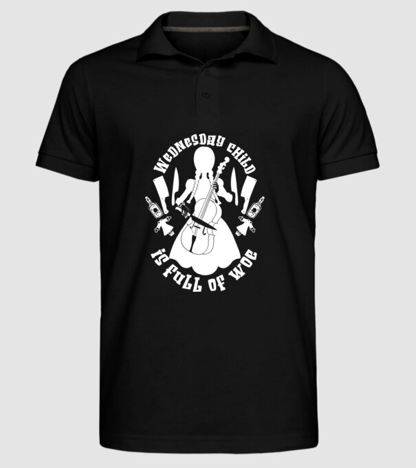  Wednesday child is full of woe model negru pe tricou