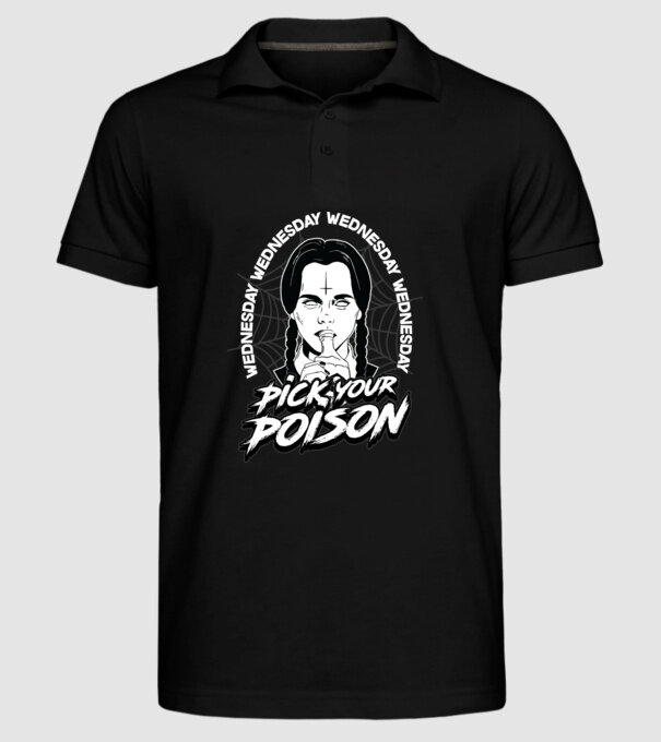 WEDNESDAY Pick your poison model negru pe tricou