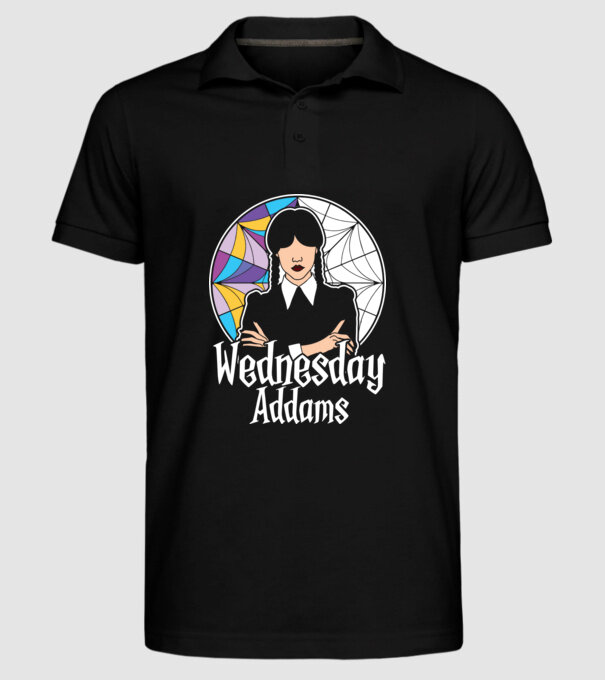 Wednesday Window colorful model negru pe tricou