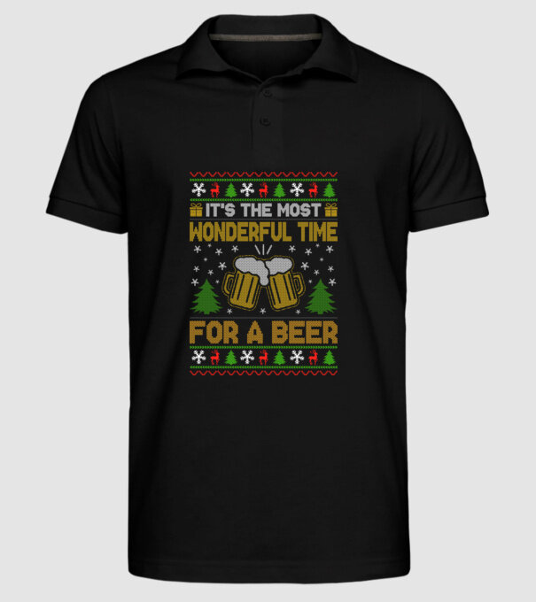 Wonderful time for a beer model negru pe tricou