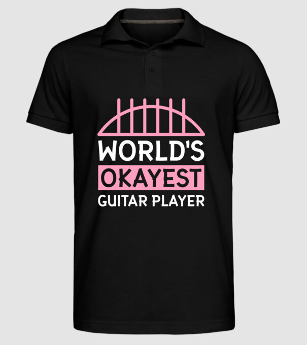 World's okayest guitar player model negru pe tricou