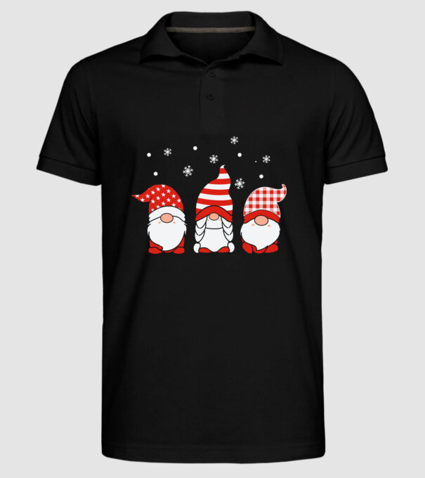 Xmas gnomes model negru pe tricou