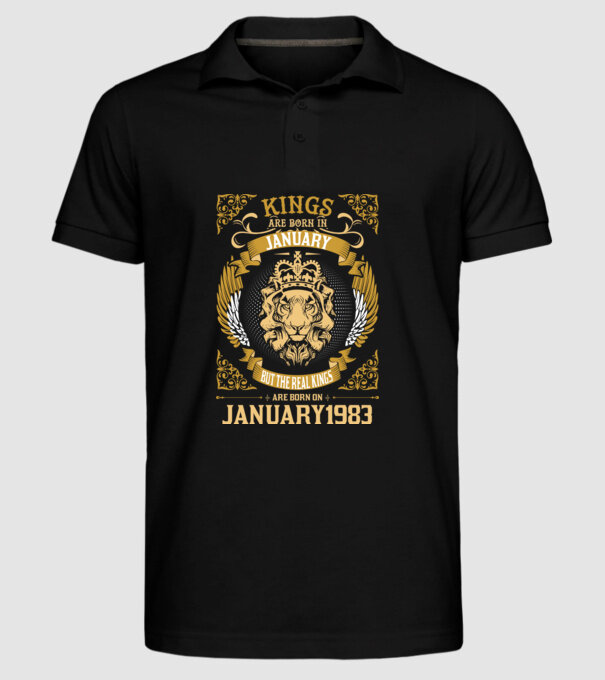 Ziua de naștere a Leului 1983 january model negru pe tricou