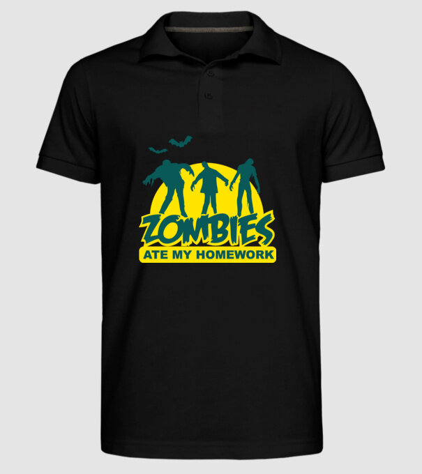 Zombies ate my homework model negru pe tricou