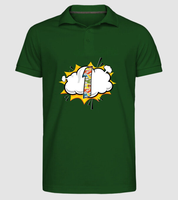 Birthday Comic Number 1 model verde închis pe tricou